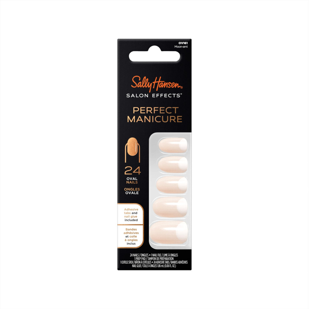 Sally Hansen Salon Effects Perfect Manicure  Moon-Ami  Press-On Nails  Easy to Apply  Feels Comfortable  Non-Damaging Adhesive Tabs