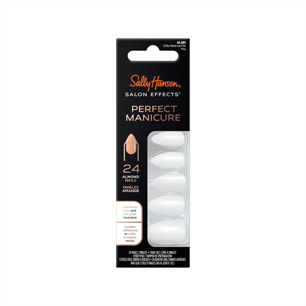 Sally Hansen Salon Effects Perfect Manicure  Only Have Ice For You  Press-On Nails  Easy to Apply  Feels Comfortable  Non-Damaging Adhesive Tabs