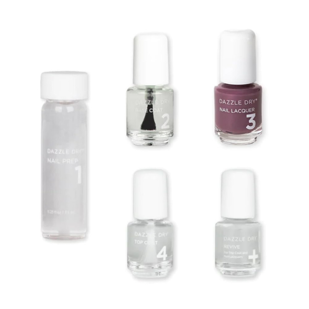 Dazzle Dry Mini Kit 4 Step System - Celestial Dream - A full coverage  shimmering rose-toned mauve. Full coverage shimmer. (5 Piece Kit / 5 Manicures)