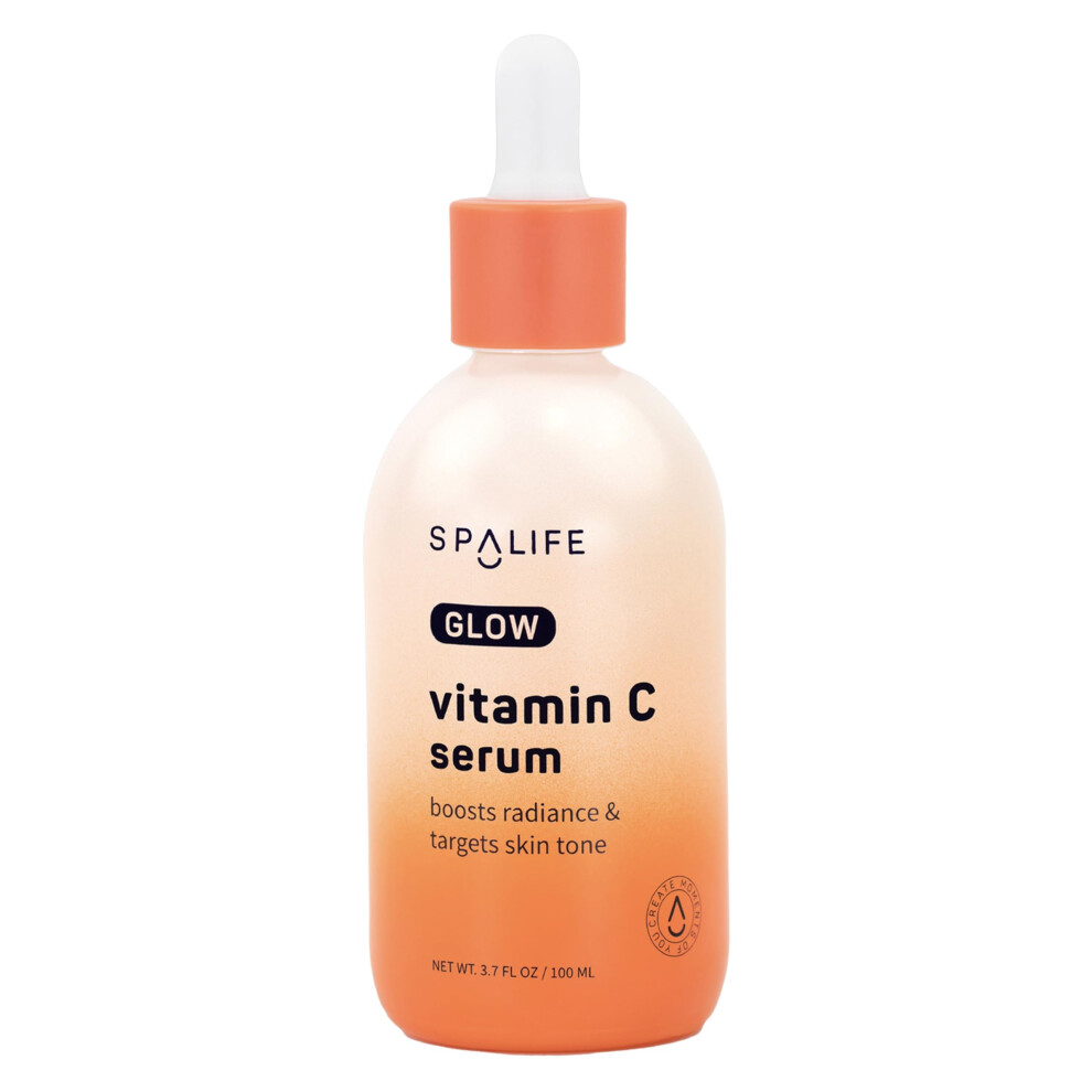 Spalife Spa Life Face Serum: Glow Vitamin C & Radiating Daily Serum 100 Ml (3.7 Oz) - Targets Dark Spots Fine Lines Uneven Tone & Signs Of Aging Firming P