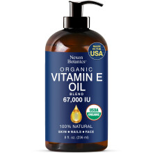 Organisk E -vitaminolieblanding 67000 IE - 8 fl oz - E -vitaminolie til hudarrene Ansigt - Lavet af 100% rene og naturlige olier - Vit E Oil - Ac