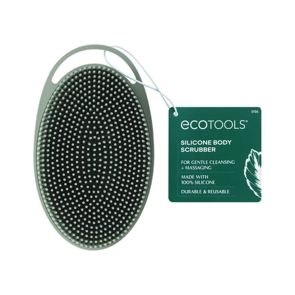 EcoTools Silicone Body Scrubber  for Gentle Cleansing & Exfoliating  2-in-1 Silicone Scrubber & Body Massager  Hygienic & Durable Bath Accessory  Eco