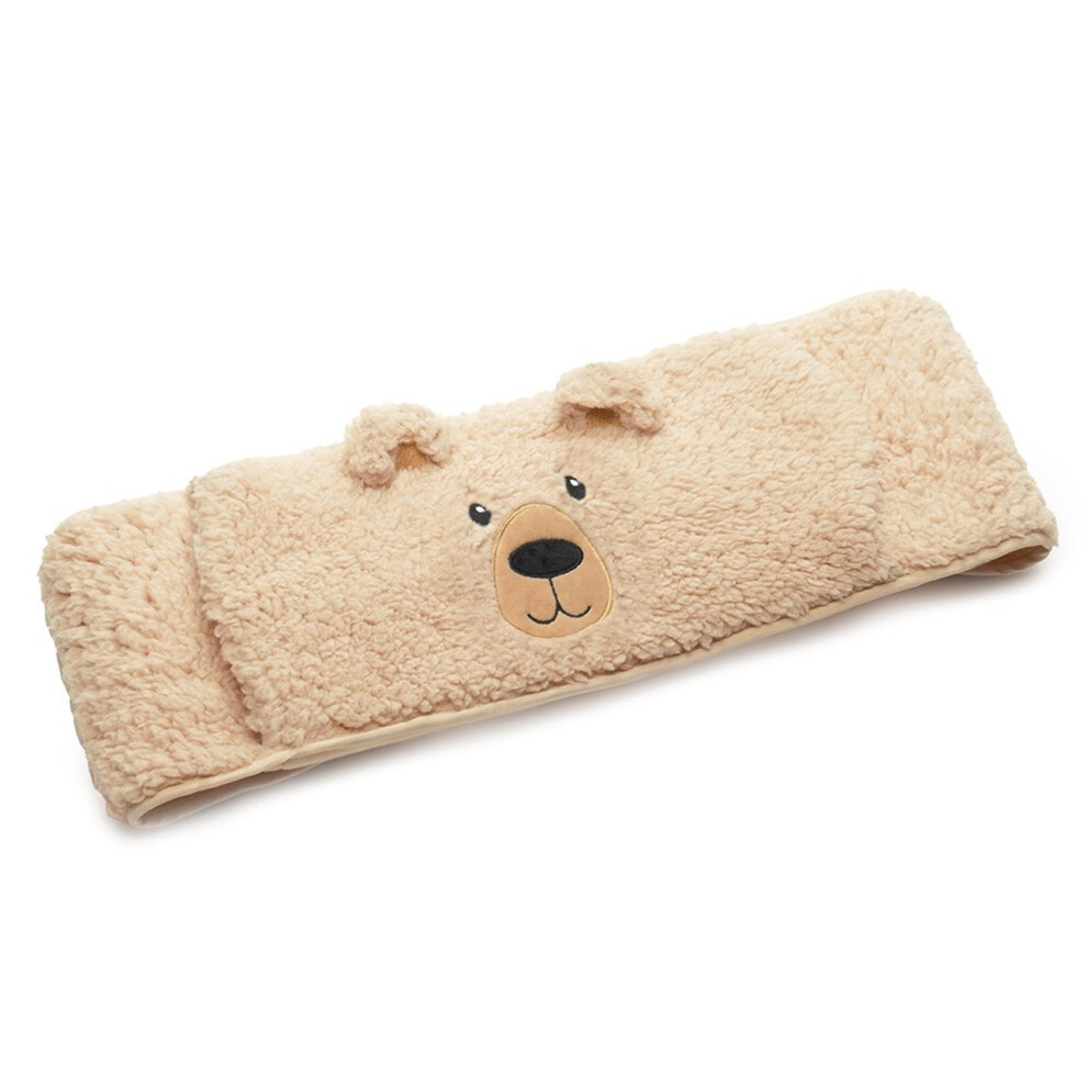 Slumberzzz Beige Bear Teddy Fleece Hot Water Bottle Body Wrap