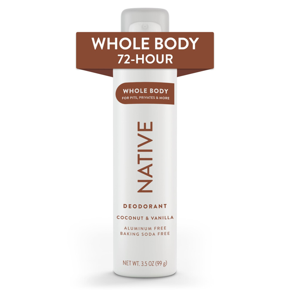 Native Whole Body Deodorant Spray Contains Naturally Derived Ingredients  Deodorant for Women & Men | 72 Hour Odor Protection  Aluminum Free with Coco
