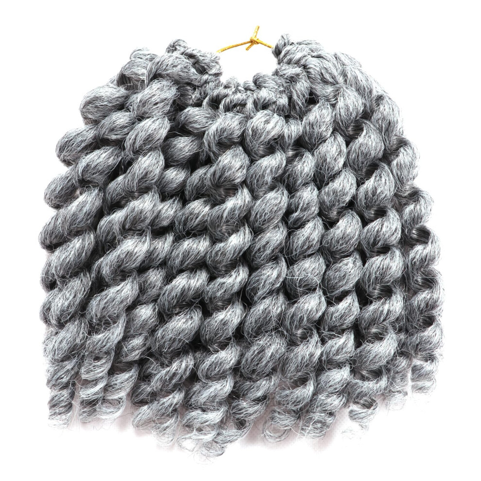 Kenkenten Unisex Black Jamaican Bounce Crochet Hair-4 Packs Deal 8 Inch 22Roots Jumpy Wand Curl Crochet Hair Curly Crochet Hair For Women (8 Inch (Pack Of 4) Gray#)