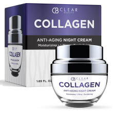 Clear Beauty Collagen Night Face Feuchtigkeitscreme - Dermatologe getestet reduziert Falten und feine Linien Feuchtigkeitsfeuchter Anti -Aging -C