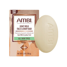 Ambi Goat Milk Face & Body Bar Moisturizing Formula for All Skin Types Gentle Enough for Delicate Skin Fragrance-Free Hypoallergenic Non-Comedog