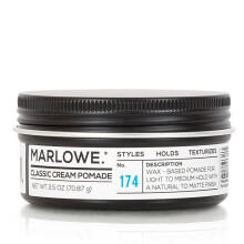 MARLOWE. No. 174 Classic Cream Pomade for Men 2.5 oz Wax-Based Light to Medium Hold Natural to Matte Finish Conditioning Coconut Oil & Shea Butter