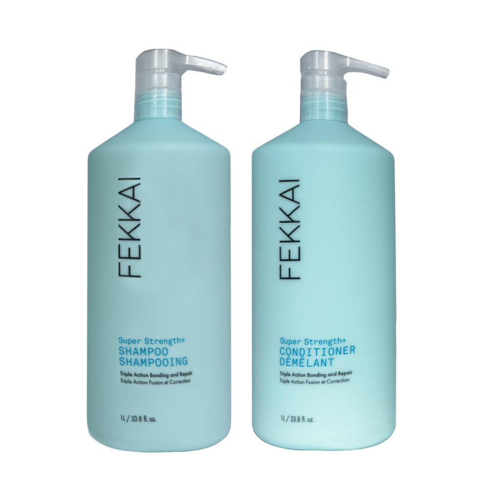 Shampooing et apr   s-shampoing Fekkai Super Strength+ Protein PowerBond (241 g) + revitalisant (241 g) - Liaisons, r   parations et protection pour