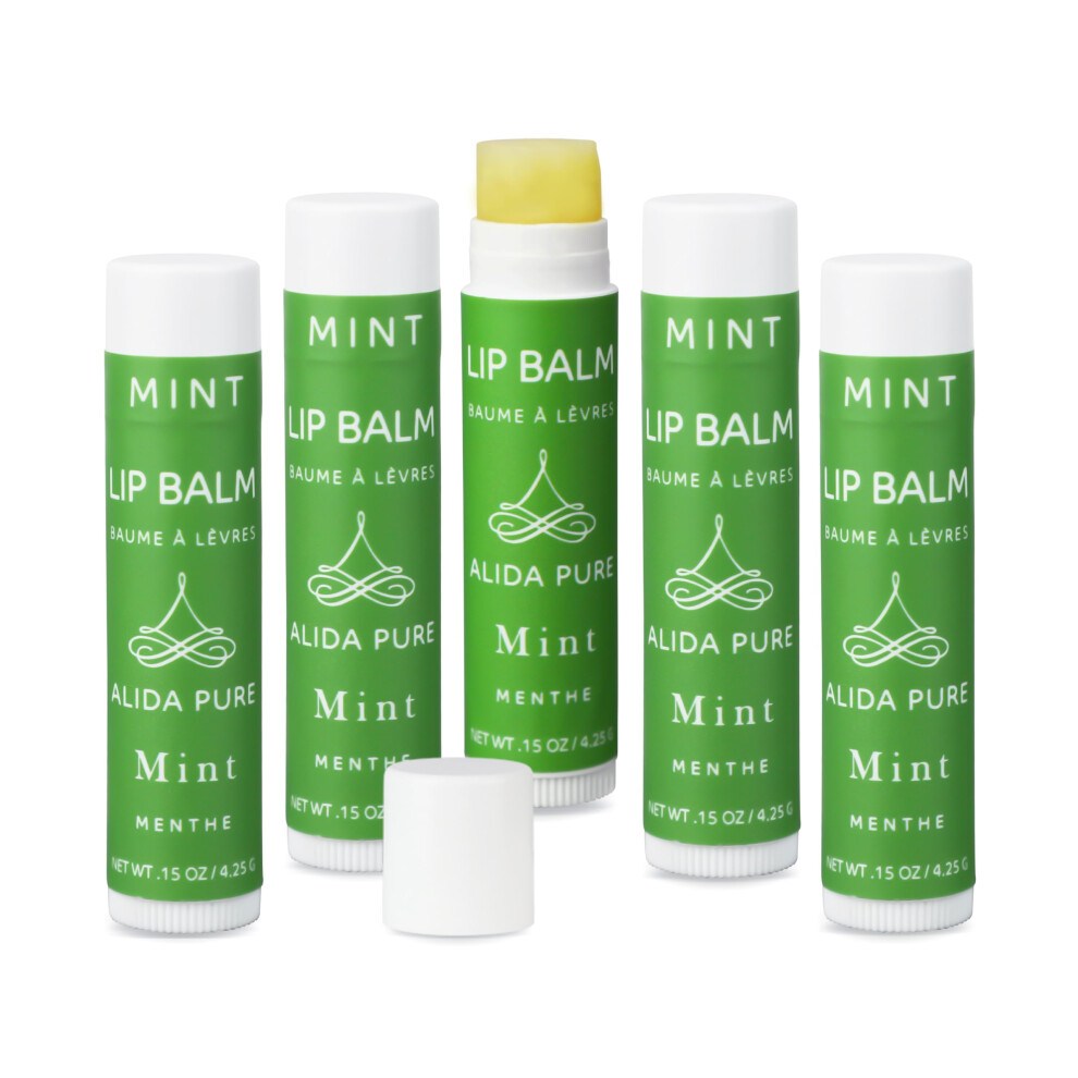 Alida Pure Mint Lip Balm Collection Vegan Lip Balm Set Beeswax Free With Avocado Oil Organic Jojoba Oil And Vitamin E Natural Moisturizer For Dr