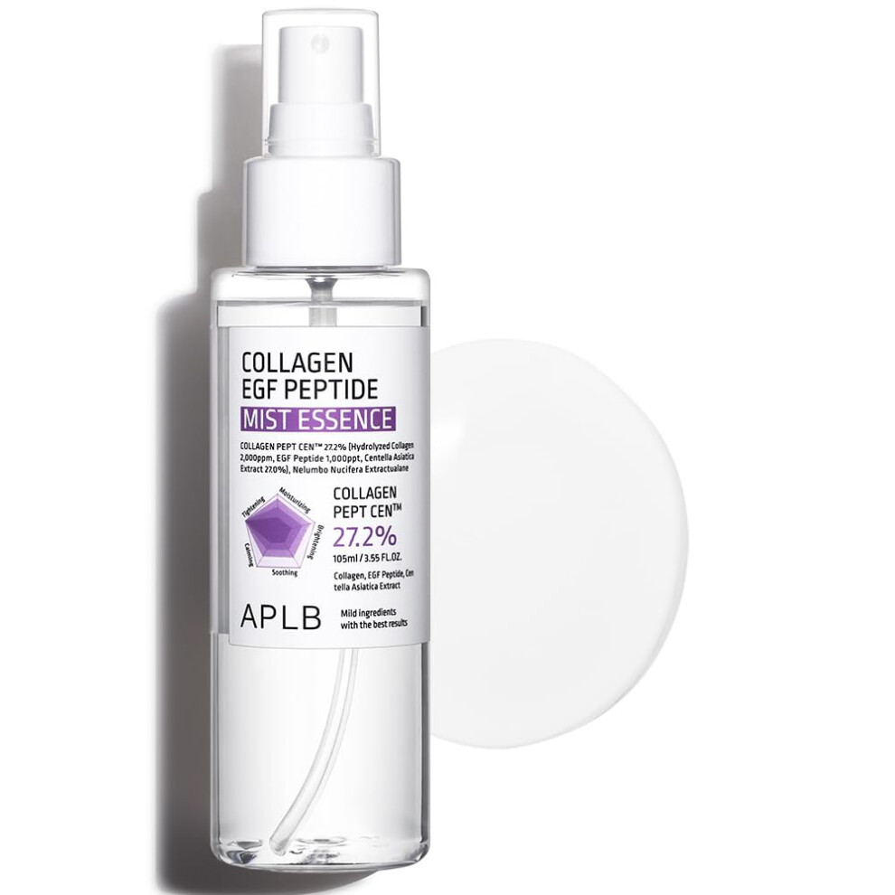 Aplb Collagen Egf Peptide Mist Essence | Collagen Pept Cen 27.2% 3.55 Fl.oz/Korean Skincare Elasticity Care Replenishing Moisture Revitalize For Ge