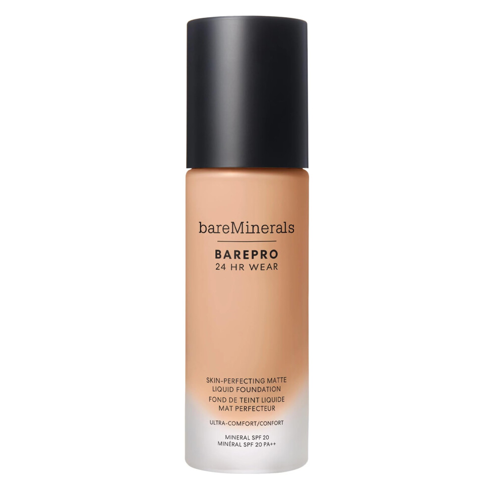 bareMinerals Barepro 24HR Wear Matte Liquid Foundation Mineral SPF 20  Full Coverage Matte Finish  Breathable Makeup for Face  Vegan (Light 26 Cool)