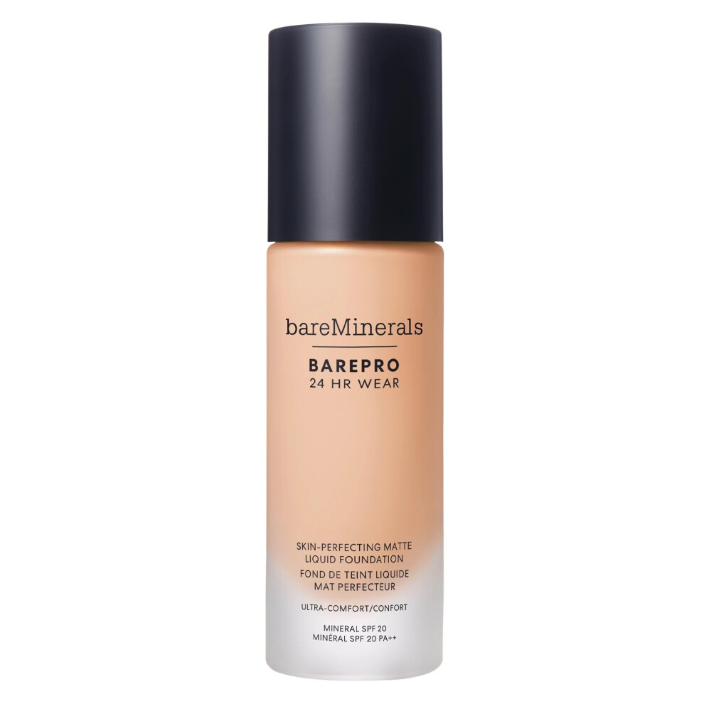 bareMinerals Barepro 24HR Wear Matte Liquid Foundation Mineral SPF 20  Full Coverage Matte Finish  Breathable Makeup for Face  Vegan (Light 21 Cool)