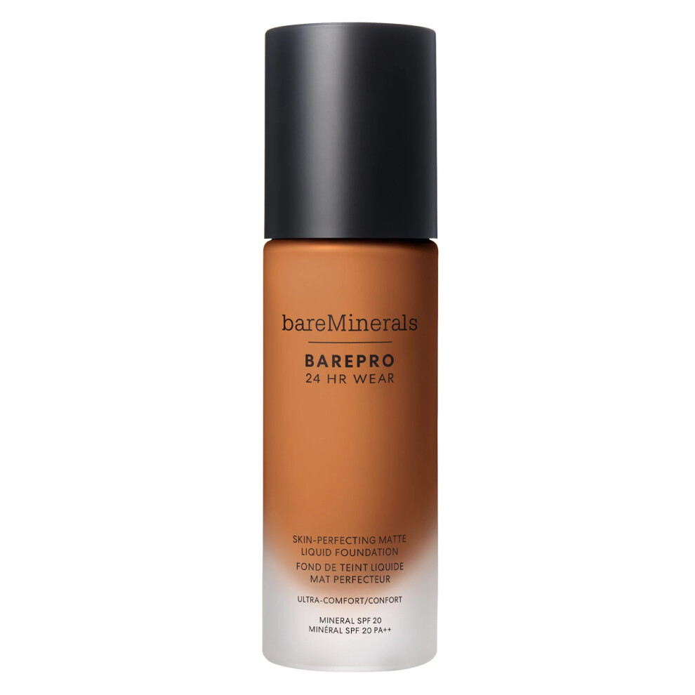bareminerals Barepro 24HR Wear Matte Liquid Foundation Mineral SPF 20  Full Coverage Foundation Makeup for Mature Skin  Oil-Free  Vegan