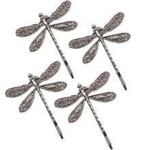 4 kpl Hopeinen sudenkorento Hiusklipsi Ht Retro Antiikki Barrette Morsiussuu phine Vri P Wear Muotoilu Hius Asusteet Hiusten muotoilu Pins tyt