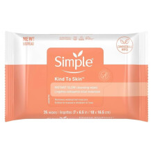 Simpel hudvenlig Instant Glow Ansigtsrenseservietter Ansigtsservietter Makeupfjernelsesservietter Fjerner vandfast mascara 25 servietter Antal