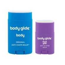 Body Glide Body & Foot Glide gavesæt | Komplet hudbeskyttelse til sportsspil og hver dag | 1,5 oz krop Anti Chafing Stick & 0,8 oz Foot Glide Bli