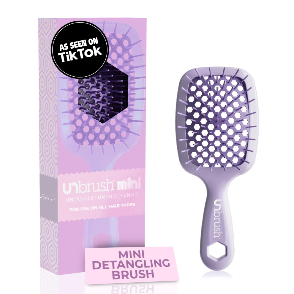 Photos - Comb FHI Heat UNbrush Mini Detangler Brush for Pain-Free Brushing on All Wet or Dry Hair Types - Durable Duoflex Anti-Static Bris