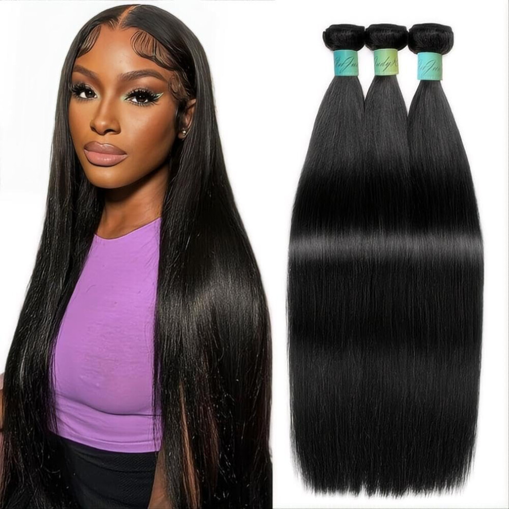 Anjudyreid Unisex Not,Specified 13A Human Hair Bundles Straight 22 24 26 Inch 3 Bundles Straight Bundles Human Hair 100% Unprocessed Straight Hair Bundles Always Straightl