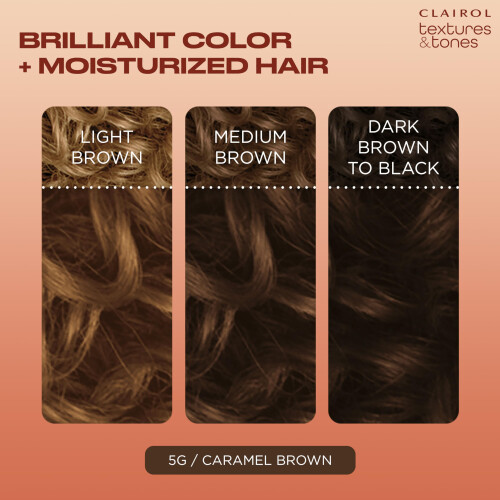 Clairol Clairol Textures & Tones Μόνιμη Χρώμα Μαλλιών, 5G Καραμέλα Καφέ, Συσκευασία 1 2