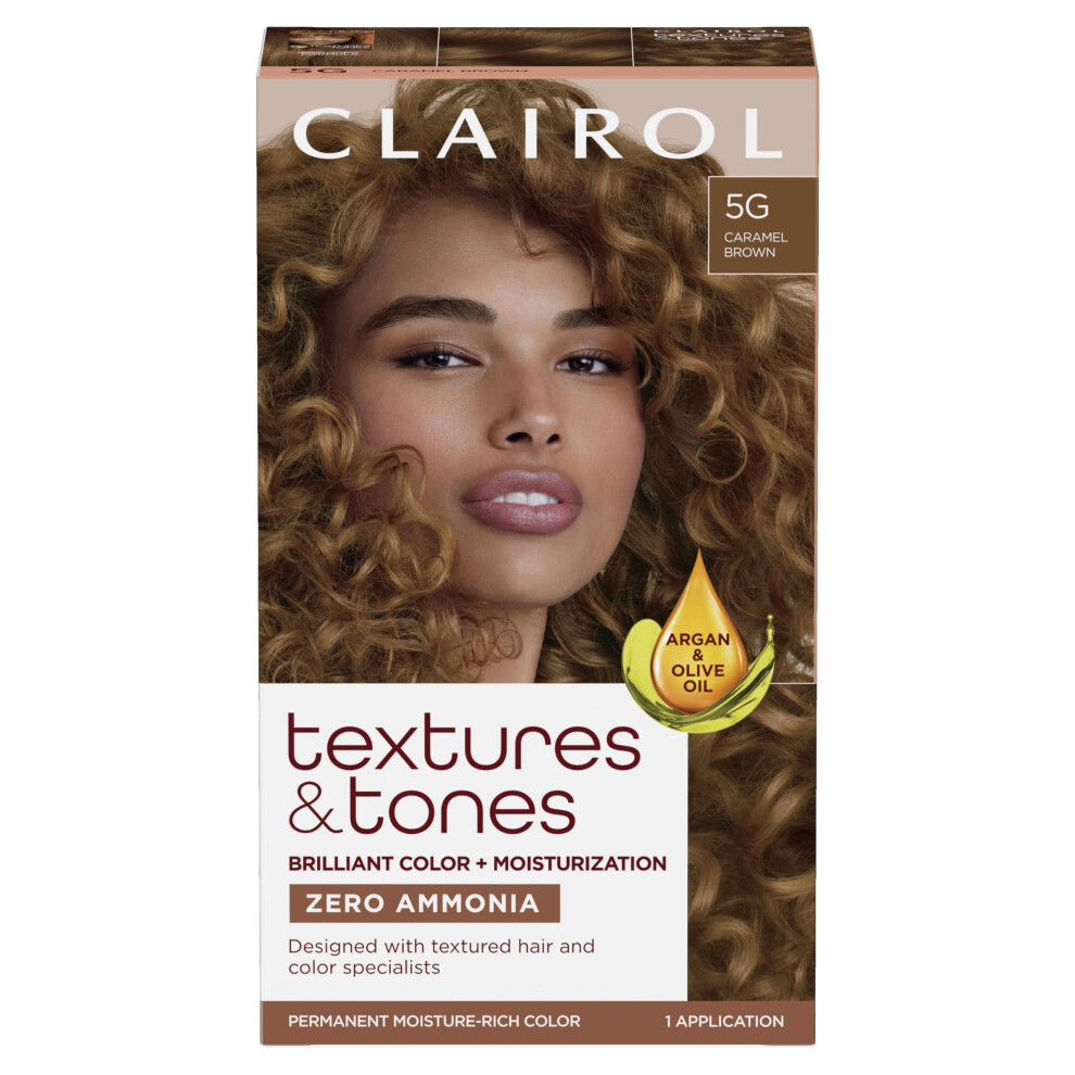 Clairol Textures & Tones Permanent Hair Dye  5G Caramel Brown Hair Color  Pack of 1