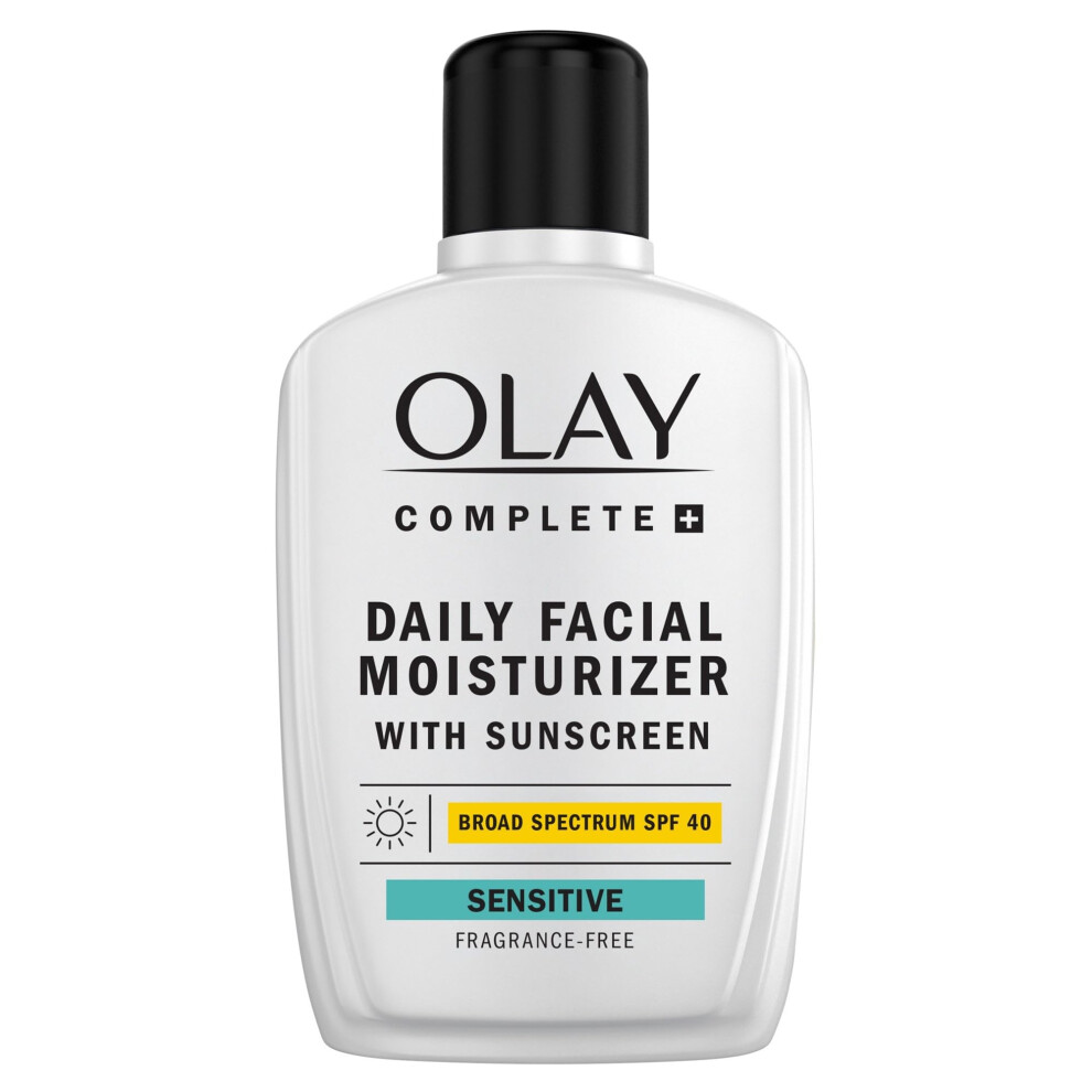 Olay Complete+ Daily Facial Moisturizer with Sunscreen SPF 40  Fragrance-Free  6 FL OZ  Broad Spectrum Sunscreen for Sensitive Skin