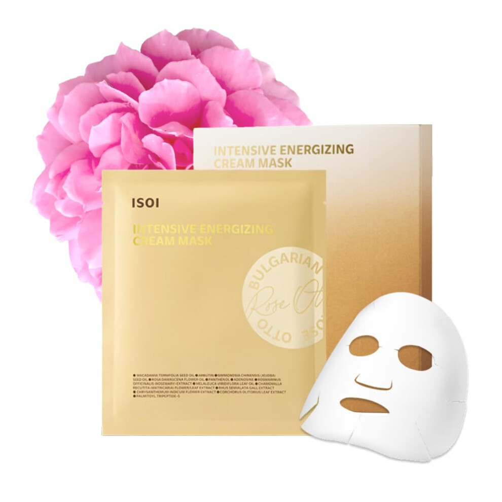 Isoi Cream Intensive Energizing Mask Pack 4Ea | Premium Sheet Mask For Skin Elasticity | Korean Skin Care By High Moisturizing & Nourishing Firming Cr