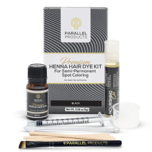 Sada Parallel Products Prm barva Henna - Barva na vlasy Henna - 5 gramu - Odstn pro profesionln bodov barven - Miska na mchn vivnch olej