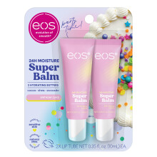 eos 24H Moisture Super Balm- Birthday Cake  Lip Mask  Day or Night Lip Treatment  Made for Sensitive Skin  0.35 fl oz  2-Pack