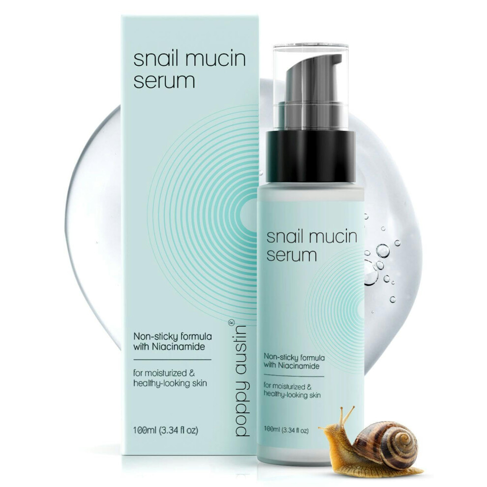 Valmue Austin 96% Snail Mucin Serum With Niacinamide Snail Serum For Face Hydrating Serum Snail Mucin Essence Face Serums For Anti Aging Serum (3.34 Fluid Ounces)