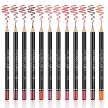Ensemble de crayons de crayon  lvres mat de 12 couleurs Velvets lisses longues de crayon  lvres brun pigment dur