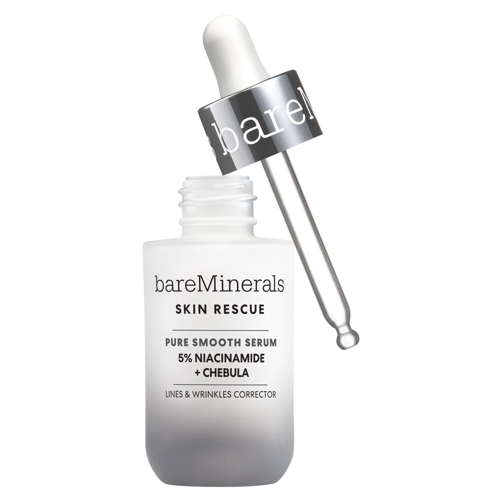 bareMinerals Skin Rescue Pure Smooth Face Serum  Formulated with 5% Niacinamide + Chebula  Smoothes Fine Lines + Wrinkles  Sensitive Skin Safe