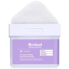 Dermales Retinol -Peptid -Hebekissen - Koreanische Tonerpolster fr Anti -Aging & Falten mit Bakuchiol - Veganer reines Baumwollquadratpolster -