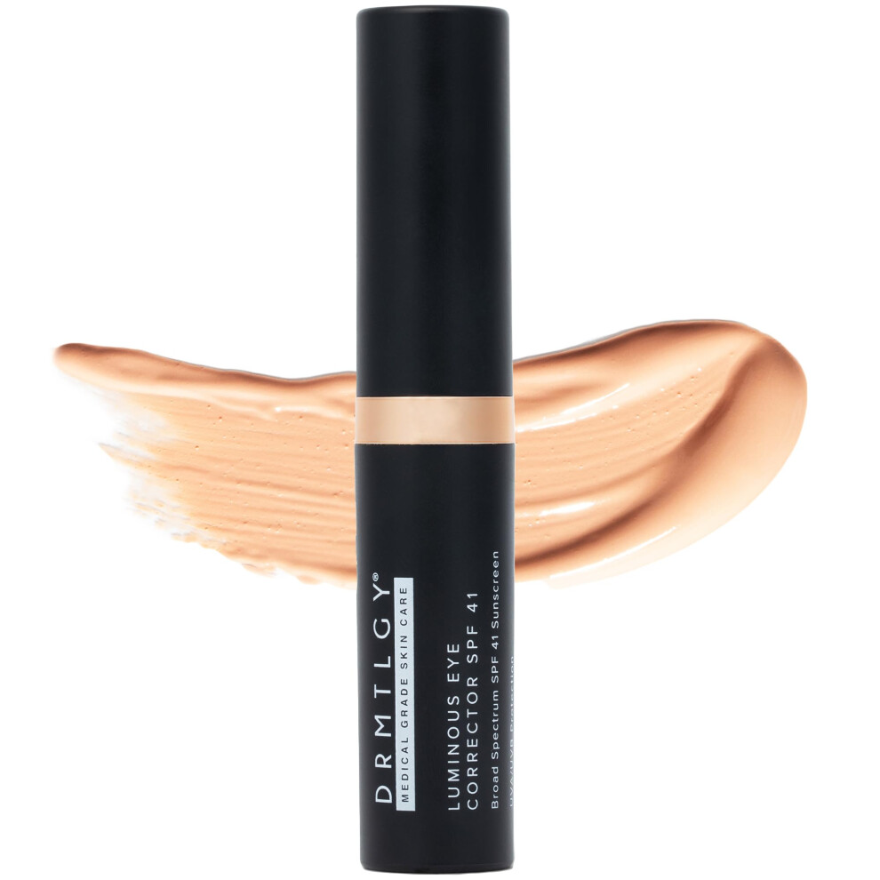 DRMTLGY Luminous Eye Corrector SPF 41  Under Eye Color Corrector for Dark Circles  Anti-Aging Tinted Eye Cream  Hydrating Eye Serum with Peach Underto