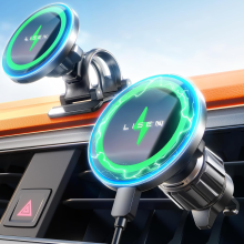 LISEN for Magsafe Car Mount Charger [15W Fastest Charging] Car Phone Holder Wireless Charger Car for iPhone Car Charger