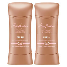 SheaMoisture Antyperspirant w sztyfcie Swiezy kokos i hibiskus 2 sztuki na 48 godzin Ochrona przed potem i przykrym zapachem bez parabenσw i oleju mi