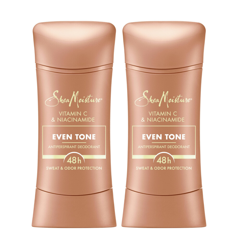 SheaMoisture Antiperspirant Deodorant Stick Even Tone Vitamin C & Niacinamide 2 Count for 48HR Sweat & Odor Protection with No Parabens & No Mineral O