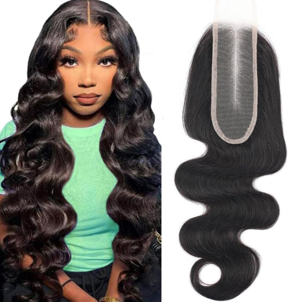 Lizourey Unisex Not,Specified 2X6 Human Hair Hd Transparent Lace Closure Body Wave Skinlike 18Inch 100% Virgin 2X6 Human Hair Middle Part Kim K Closure Brazilian 2X6 Body Wave Hd C
