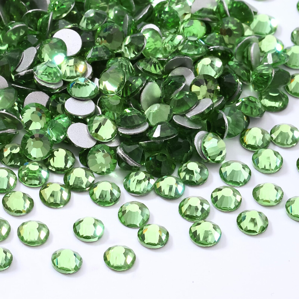 Strass Piatti Meibite Verde Chiaro, Strass In Vetro Per Nail Art E Artigianato, Colla Per Fissare Pietre Preziose Di Cristallo Sciolte (Verde Chi-image