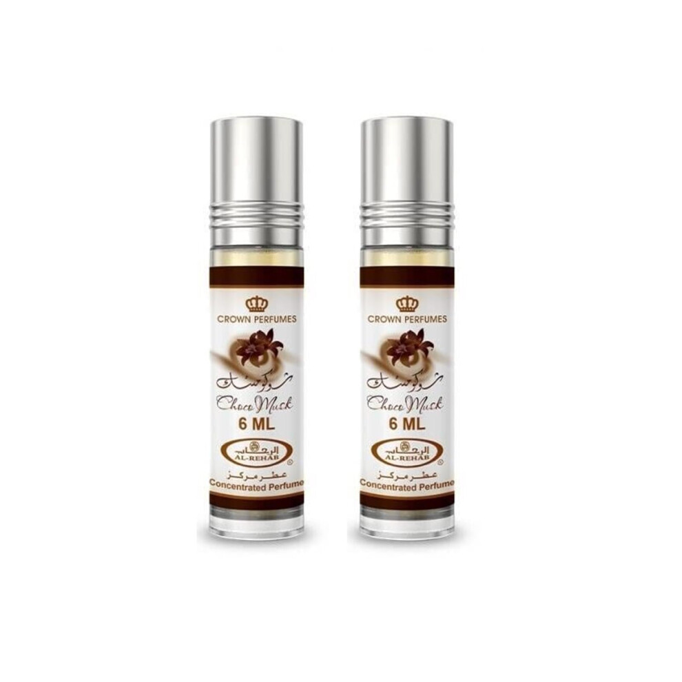Al-Rehab Choco Musk Concentrated Perfume Rollerball For Unisex 0.2 Ounce (Pack Of 2)