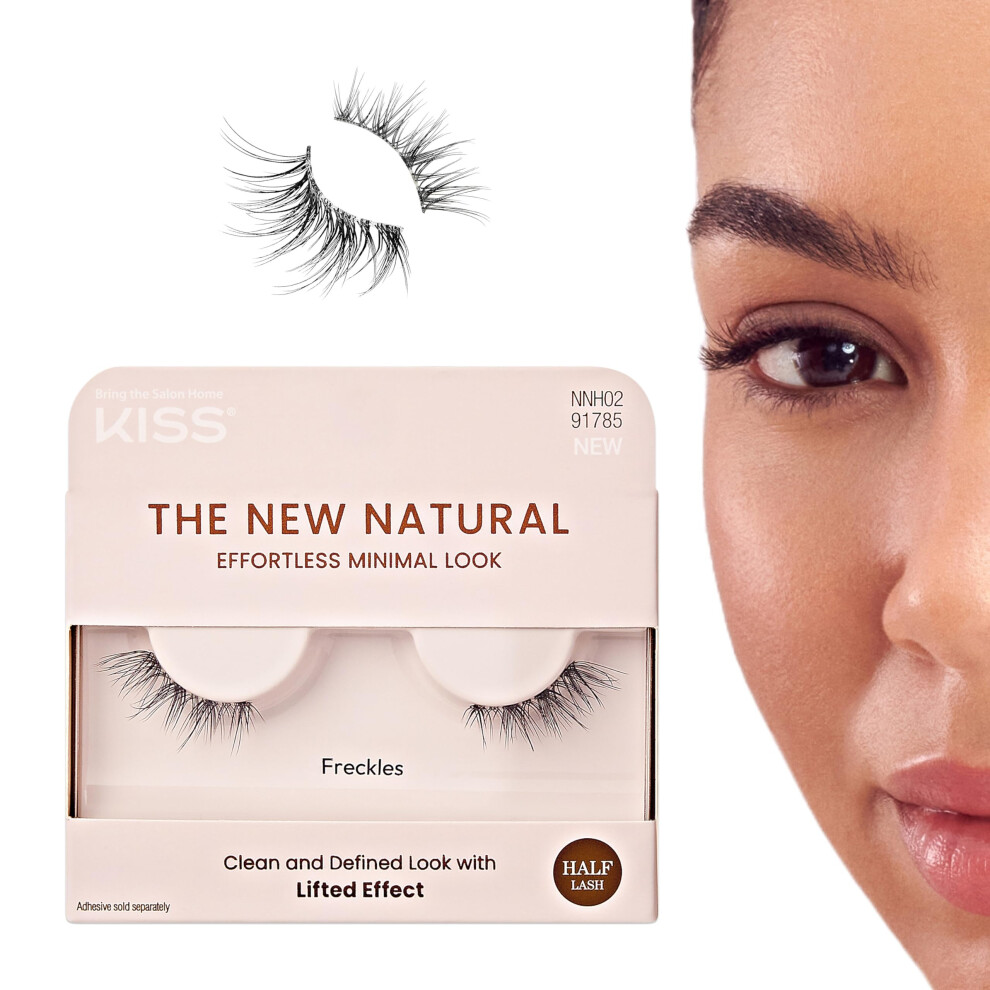 Bozk Kiss The New Natural Effortless Minimal Look False Eyelashes 12Mm Half Strip Lash Single Pack Nnh02 1 Pair