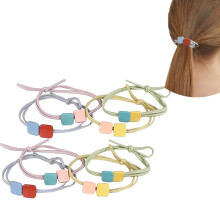 UDeBe Fashion Hair Ties Bracelets with Metal Beads Colorful Metal Beads Hair Ties Thin Ponytail Hair Elastics Tie Korean 8 Counts.