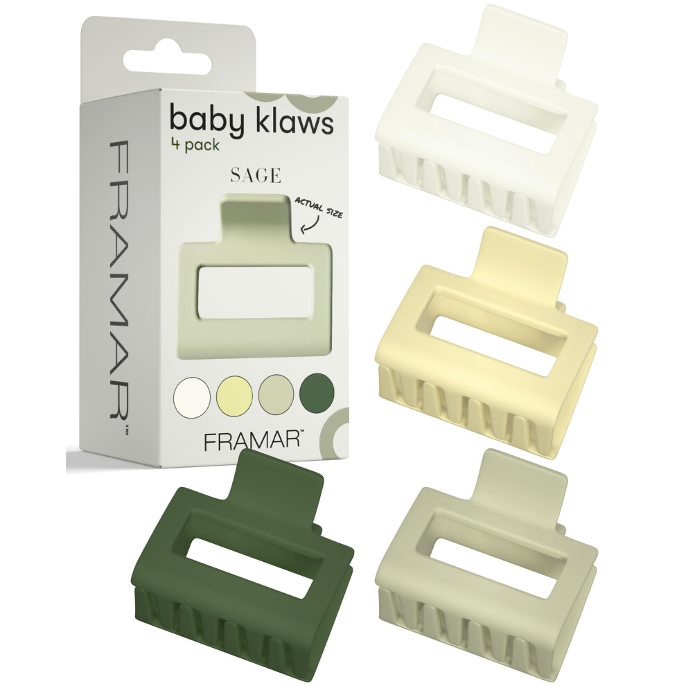 Framar Medium Claw Clips Pack - Medium Hair Clips For Women, Hair Claw Clips Medium, Cute Hair Clips Small, Small Clips For Hair, Small Claw Hair Clip