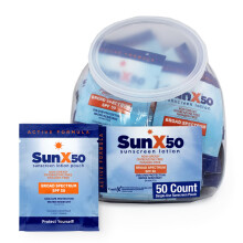 CoreTex Sun X 50 SPF Broad Spectrum Sunscreen Packets - Fishbowl Pack of 50 Paraben Oxybenzone Octinoxate & Oil Free Sunscreen - No White Cast and