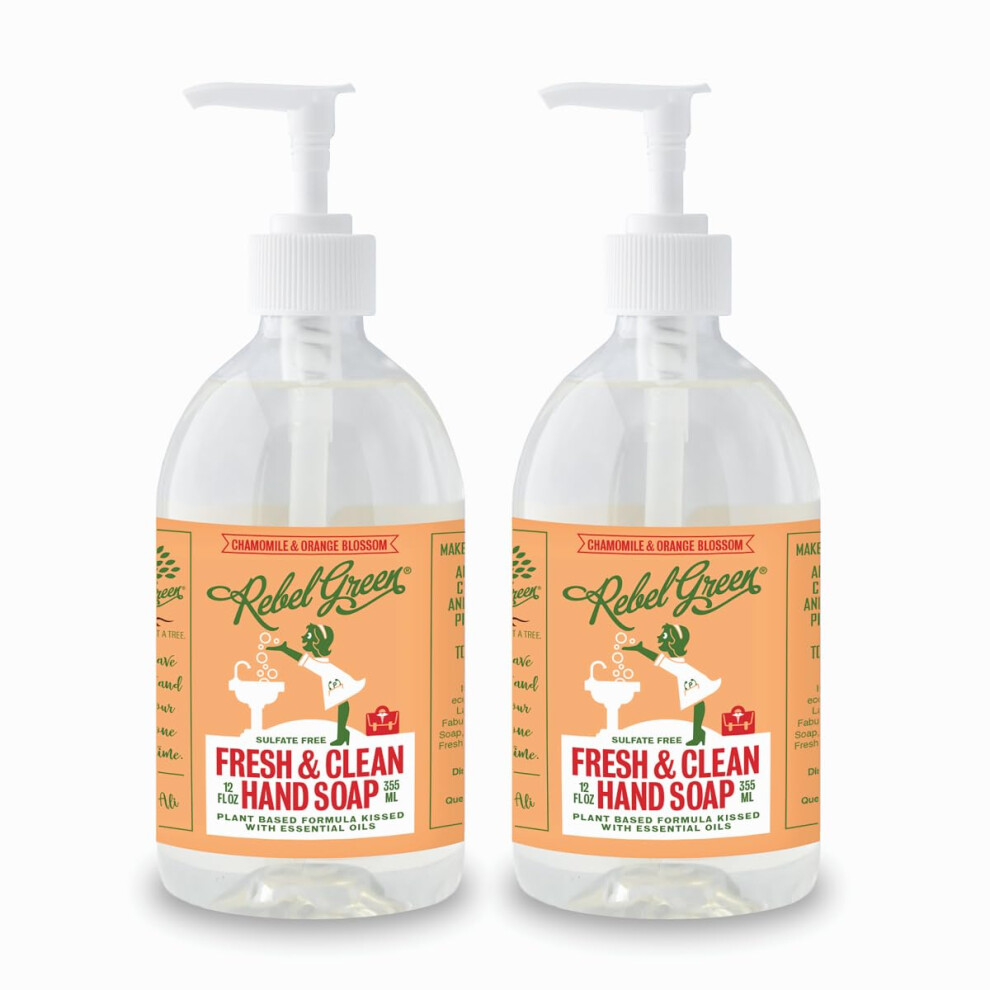 Photos - Shower Gel Rebel Green Fresh & Clean Hand Soap - Moisturizing Natural Bathroom & Kitchen Liquid Soap - Gentle Household Hand Wash - Ora