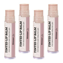 Tinted Lip Balm by Earths Daughter - 4 Pack of Shimmer Tint - Beeswax Coconut Oil Cocoa Butter Vitamin E - Moisturize and Beautify - Paraben Free