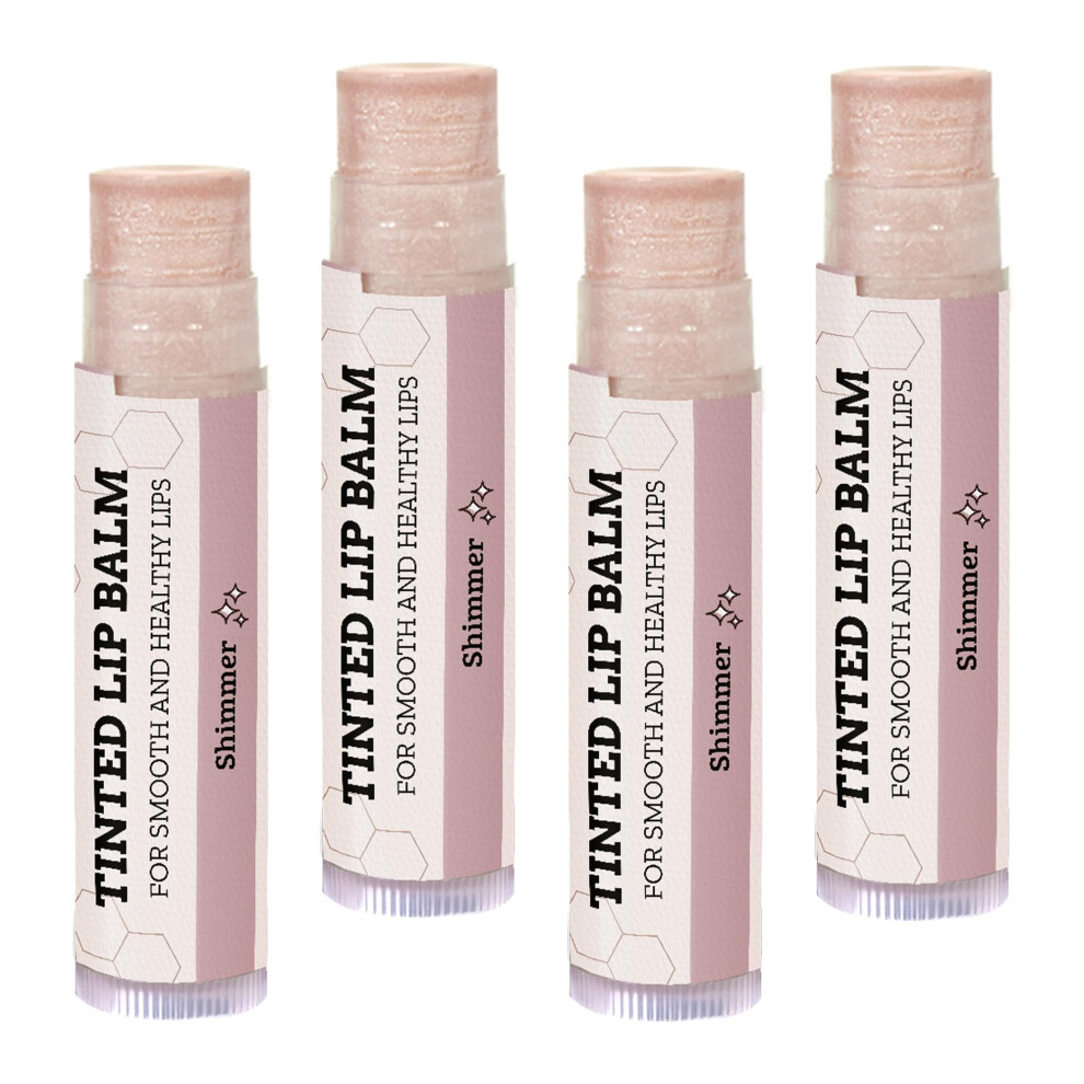 Earth's Daughter Tinted Lip Balm By - 4 Pack Of Shimmer Tint - Beeswax Coconut Oil Cocoa Butter Vitamin E - Moisturize And Beautify - Paraben Free