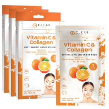 Clear Beauty Vitamin C & Collagen Under Eye Patches 3 Pack - Dermatologist Tested Reduces Dark Circles Anti-Aging Natural Ingredients Cruelty-Fre