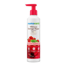 MAMAEARTH Hibiscus-shampoo currylehdill   | vahvoille ja ravituille hiuksille | puhdistaa hell  varaisesti ja korjaa vaurioituneita hiuksia | v  ri