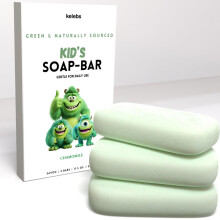 Lot de 3 savons hypoallerg  niques pour enfants KELEBS - Gel douche bio et doux    la camomille pour enfants - Ingr  dients naturels - Bain amusant